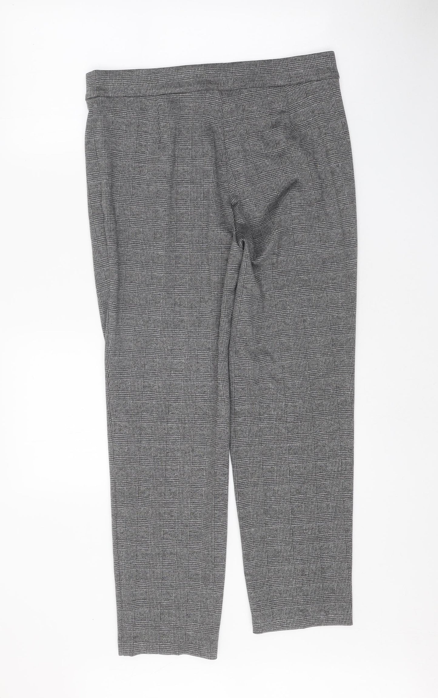 Marks and Spencer Womens Grey Plaid Polyester Windbreaker Trousers Size 14 Regular