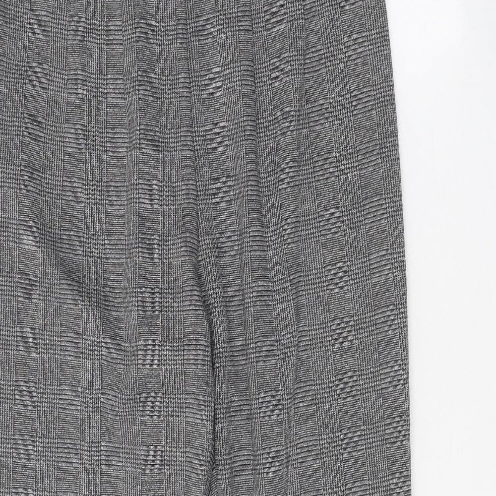 Marks and Spencer Womens Grey Plaid Polyester Windbreaker Trousers Size 14 Regular
