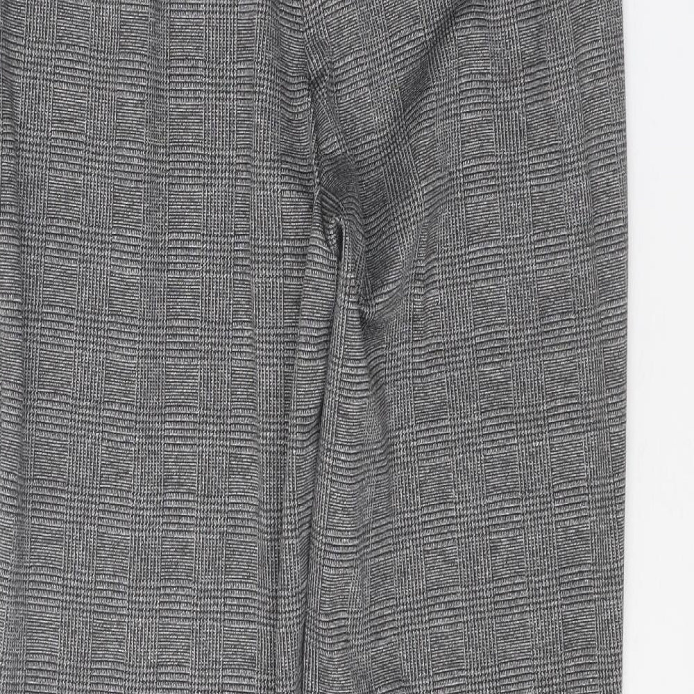 Marks and Spencer Womens Grey Plaid Polyester Windbreaker Trousers Size 14 Regular