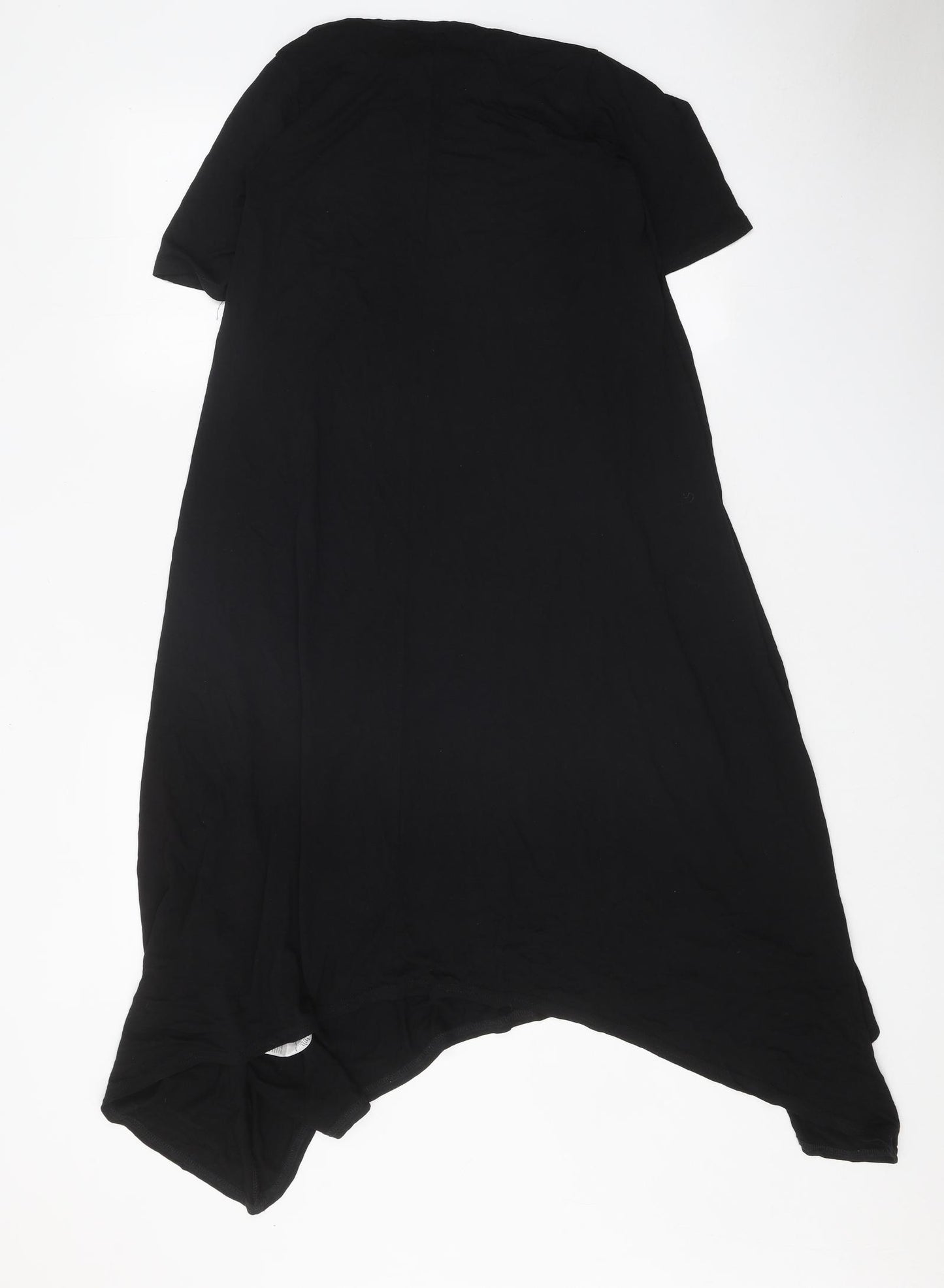 New Look Womens Black Viscose T-Shirt Dress Size 10 Round Neck Pullover