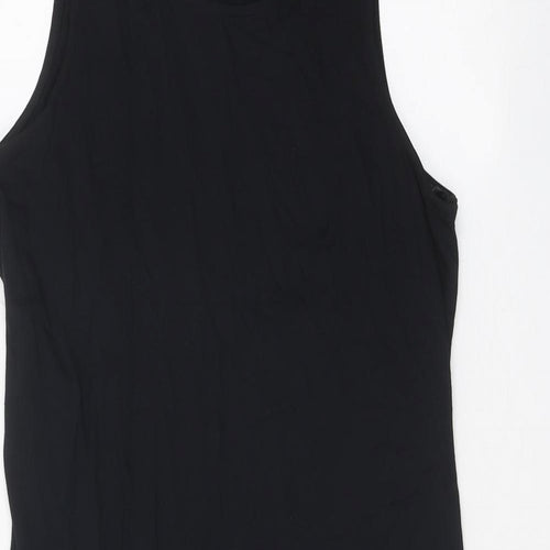 Marks and Spencer Womens Black Viscose Tank Dress Size 8 Boat Neck Pullover