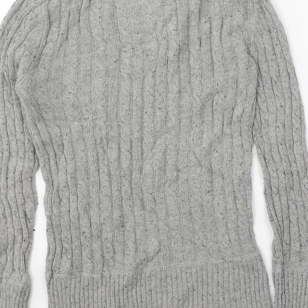 Superdry Womens Grey Boat Neck Cotton Pullover Jumper Size XS
