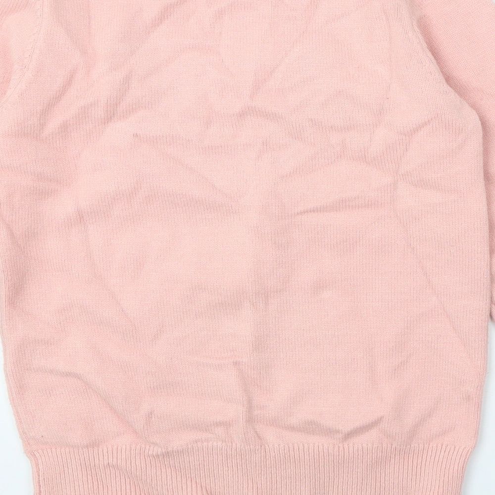 Fashion Union Girls Pink Round Neck Viscose Pullover Jumper Size 11-12 Years Pullover - Christmas