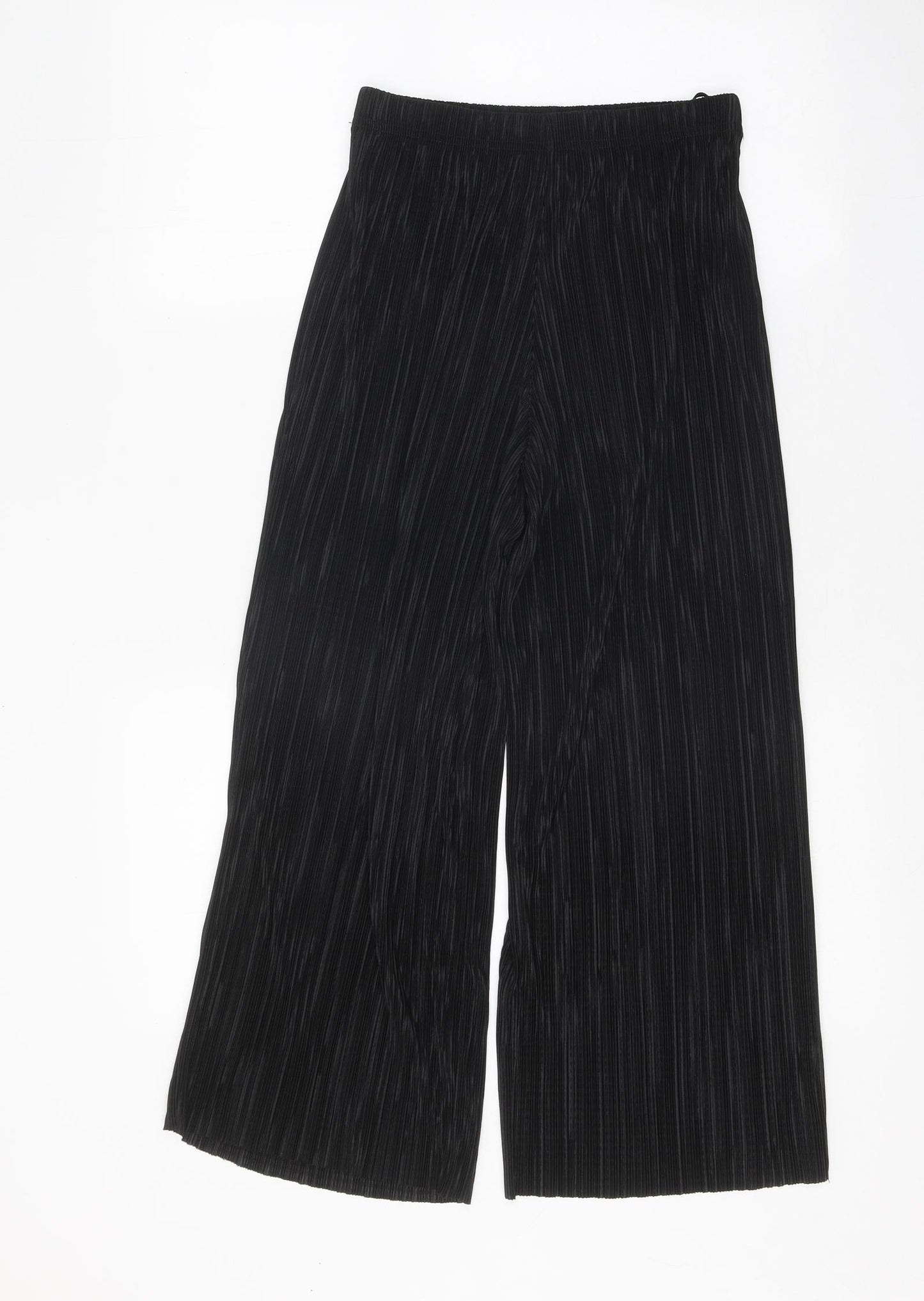 Primark Womens Black Polyester Trousers Size 4 Regular - Plisse