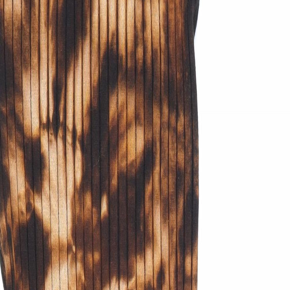 QED London Womens Orange Tie Dye Viscose Bodycon Size S Halter Pullover