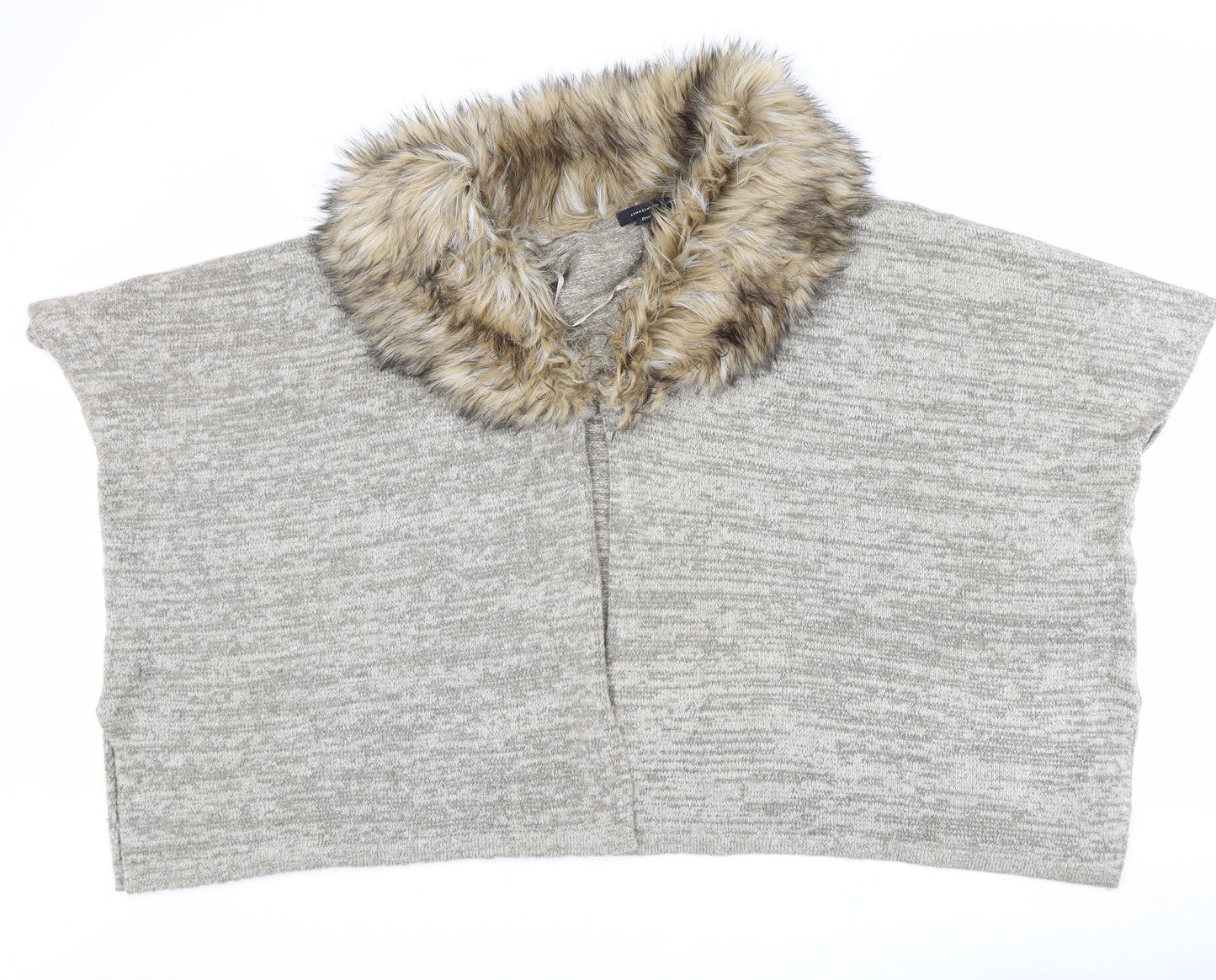 Atmosphere Womens Beige Round Neck Acrylic Cardigan Jumper One Size