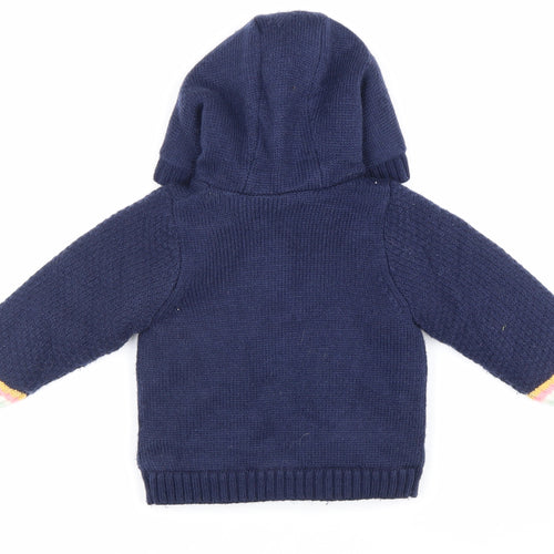 Nutmeg Girls Blue Acrylic Cardigan Jumper Size 18-24 Months Button - Rabbit