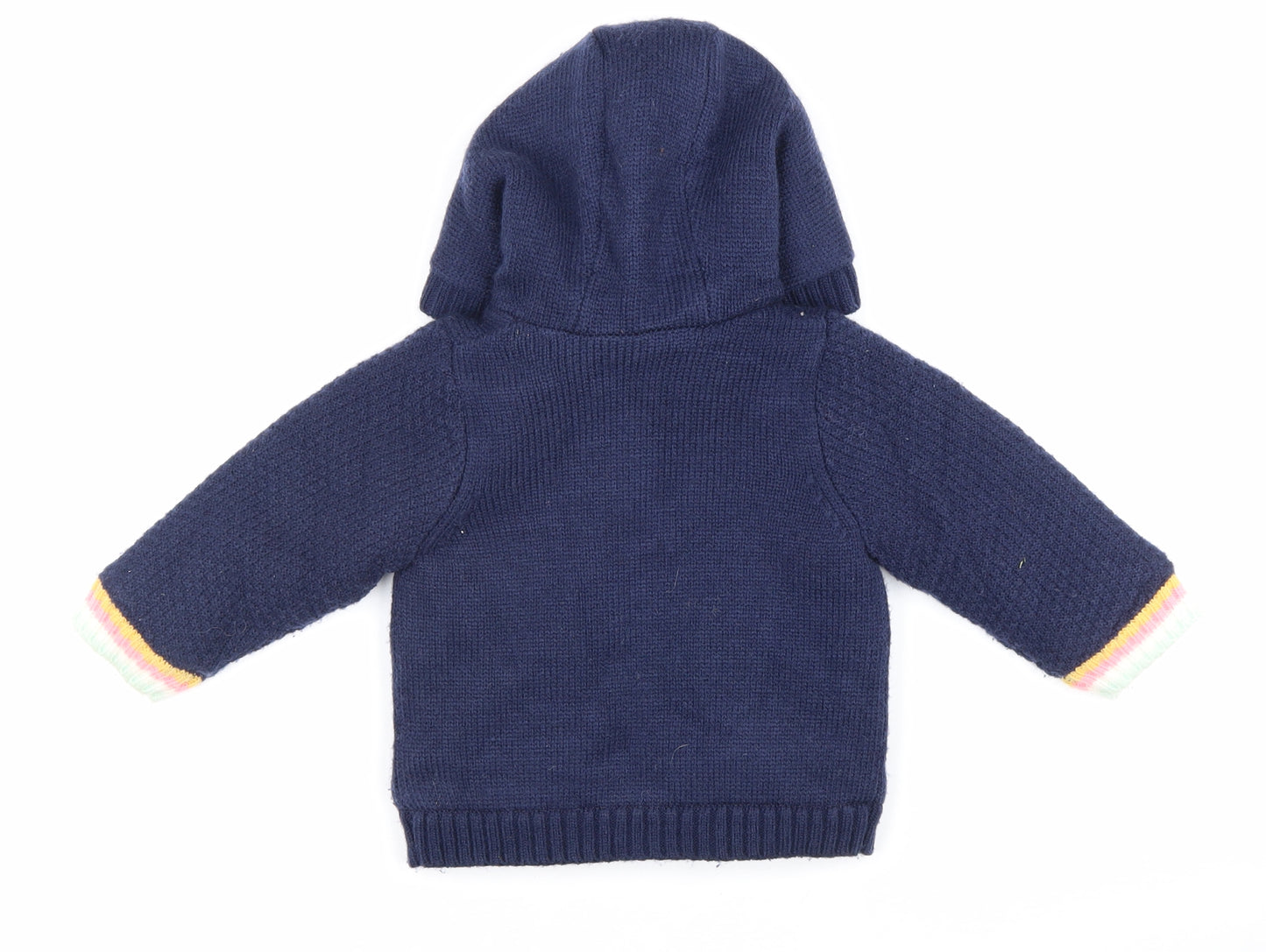 Nutmeg Girls Blue Acrylic Cardigan Jumper Size 18-24 Months Button - Rabbit