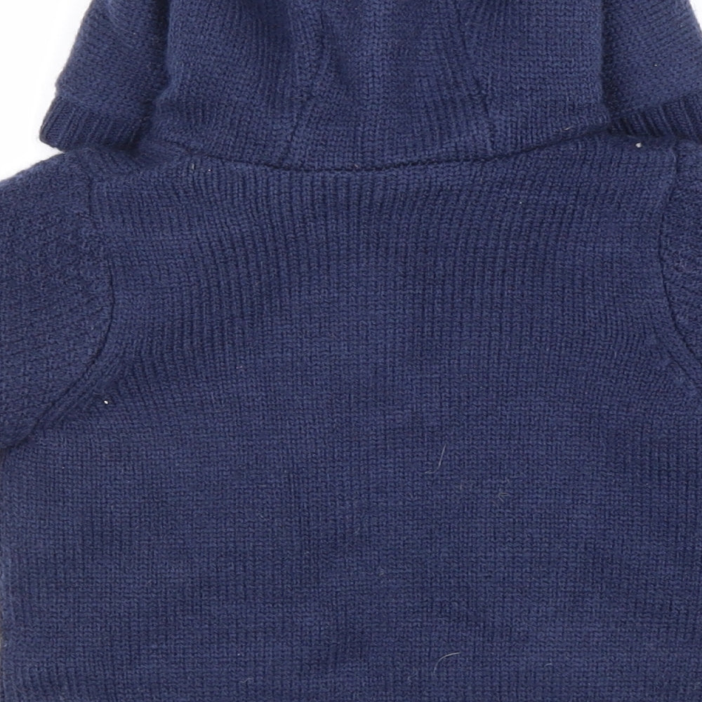 Nutmeg Girls Blue Acrylic Cardigan Jumper Size 18-24 Months Button - Rabbit