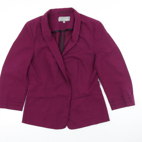 Marks and Spencer Womens Purple Polyester Jacket Blazer Size 8