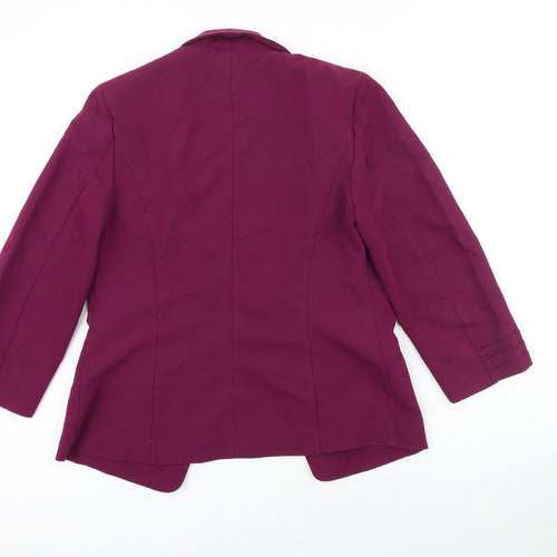 Marks and Spencer Womens Purple Polyester Jacket Blazer Size 8