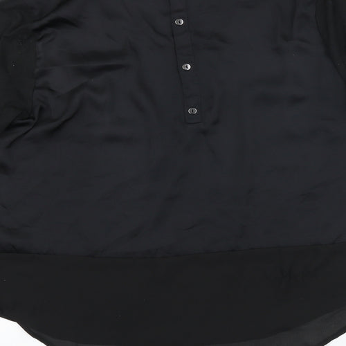 Pep Womens Black Polyester Basic Blouse Size M Scoop Neck