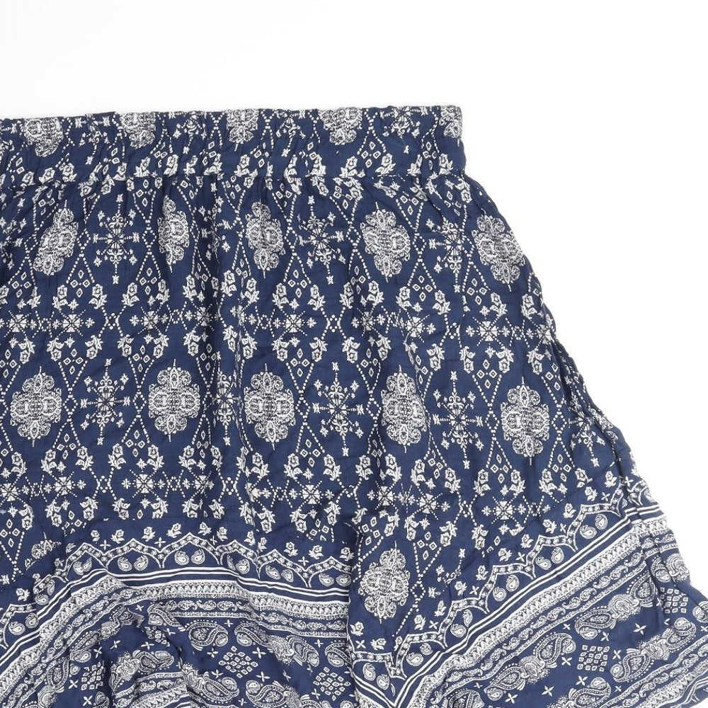 Atmosphere Womens Blue Geometric Viscose Swing Skirt Size 20