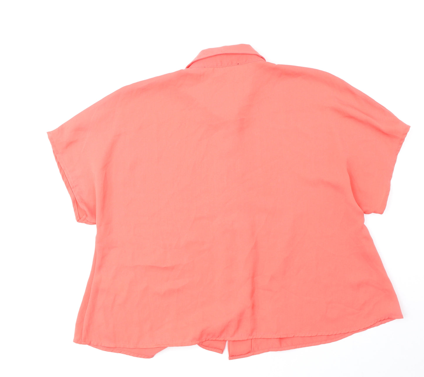 Atmosphere Womens Orange Polyester Basic Button-Up Size 12 Collared