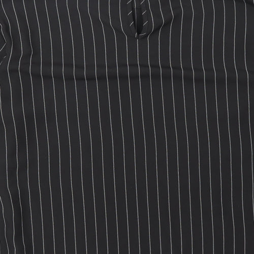 Pieces Womens Black Striped Polyester Basic Blouse Size XL Mock Neck