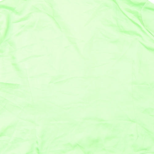Marks and Spencer Womens Green Polyester Basic Button-Up Size 18 V-Neck