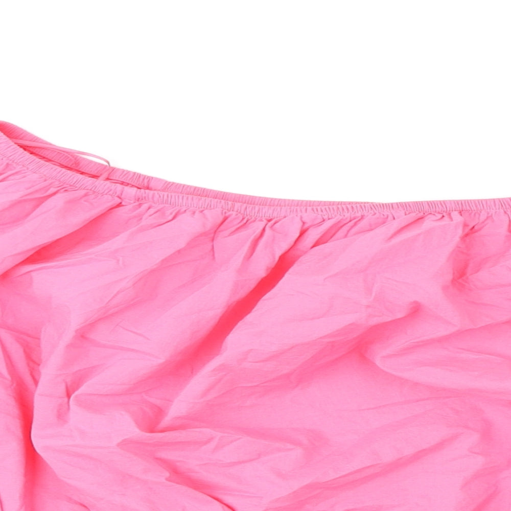 Marks and Spencer Womens Pink Cotton Cropped Blouse Size 20 Boat Neck