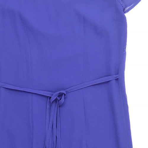 Per Una Womens Blue Polyester T-Shirt Dress Size 12 Boat Neck Pullover