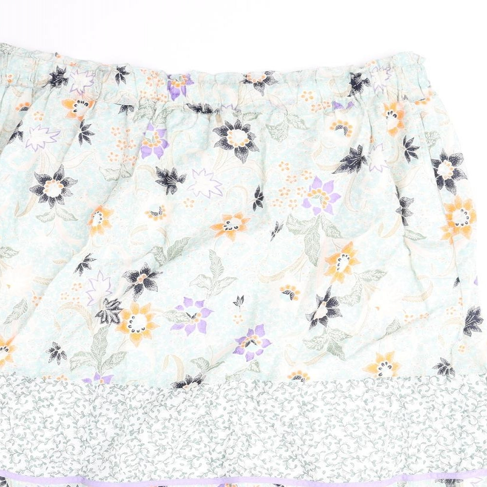 Per Una Womens Multicoloured Floral Cotton Peasant Skirt Size 18
