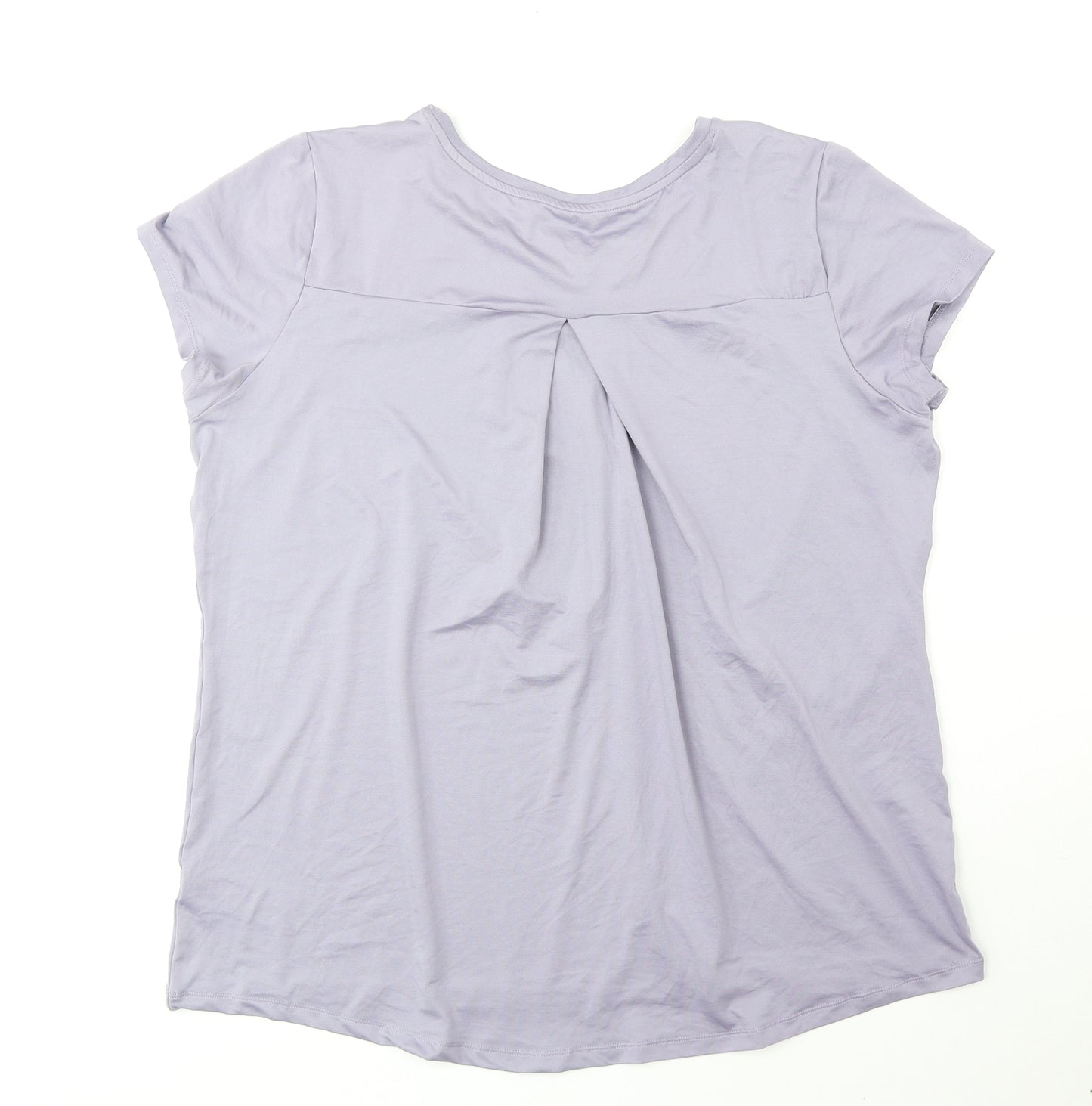 Marks and Spencer Womens Purple Polyester Basic T-Shirt Size 20 Round Neck