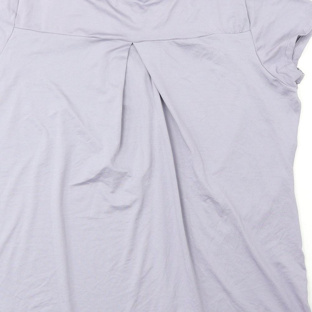 Marks and Spencer Womens Purple Polyester Basic T-Shirt Size 20 Round Neck
