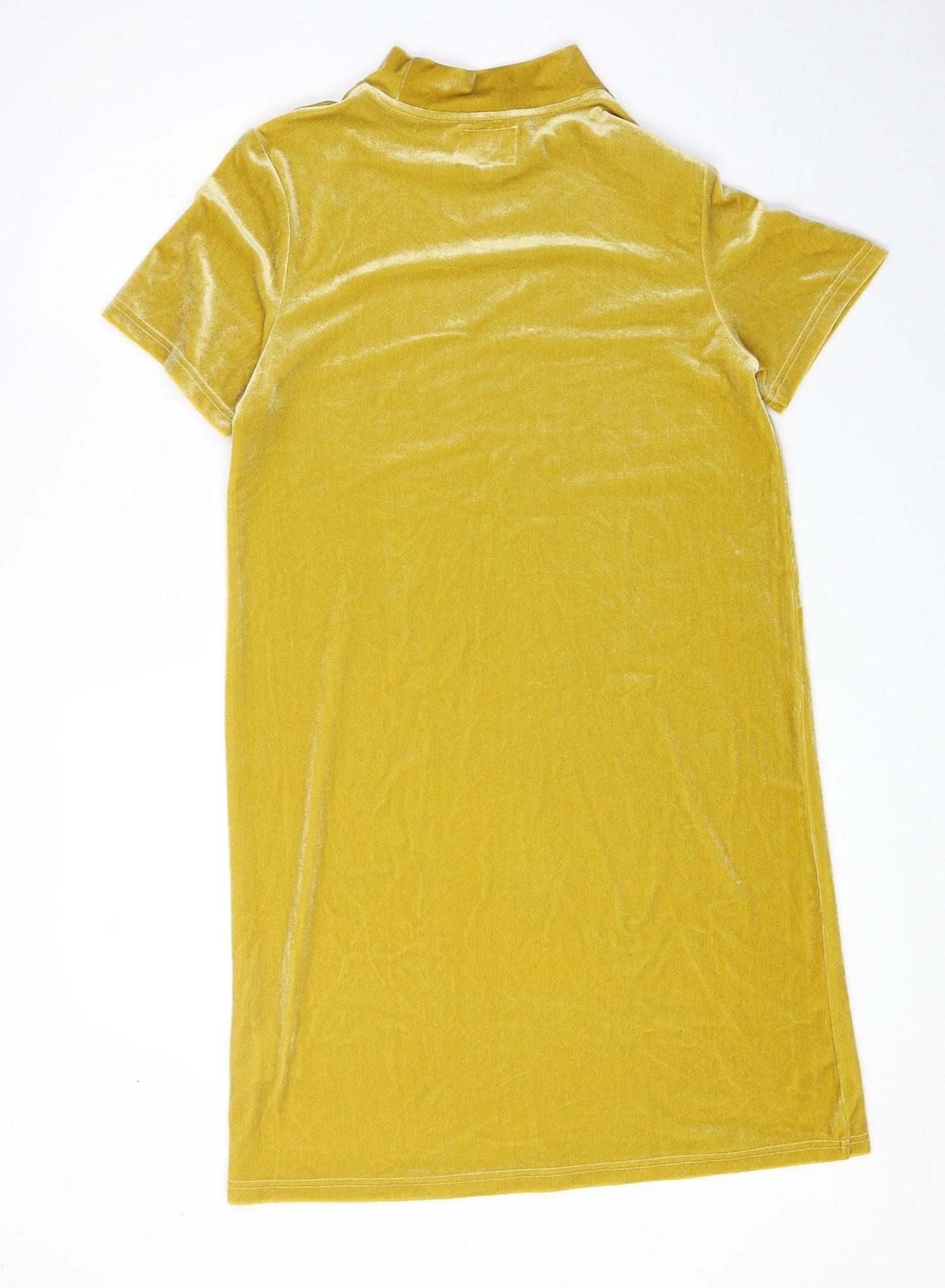 Joy Womens Green Polyester T-Shirt Dress Size 10 Mock Neck Pullover