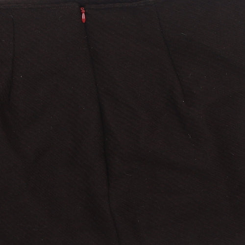 Preworn Womens Brown Cotton Mini Skirt Size 30 in Zip