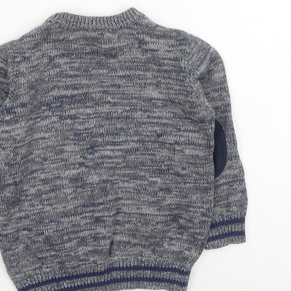 Nutmeg Boys Blue Cotton Pullover Jumper Size 12-18 Months Pullover - Skull