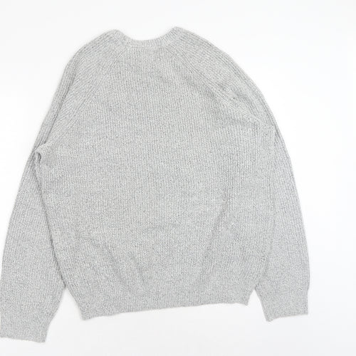 Marks and Spencer Womens Grey Scoop Neck Polyamide Pullover Jumper Size XL