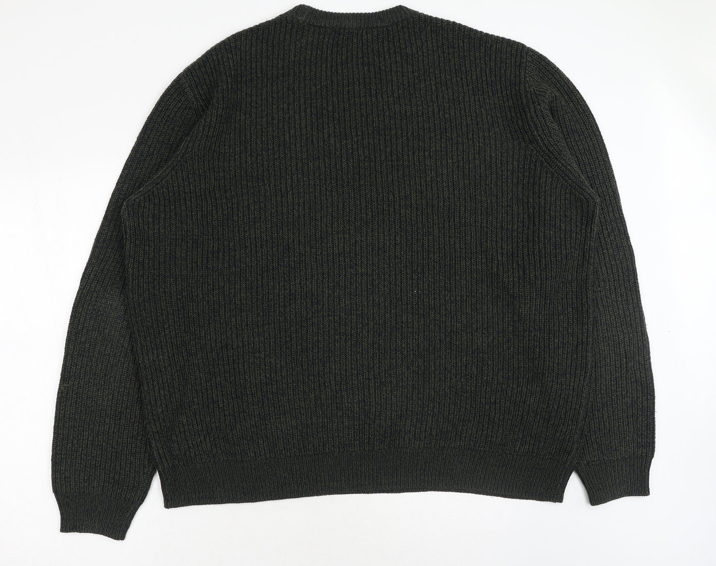 TU Mens Green Round Neck Acrylic Pullover Jumper Size 3XL Long Sleeve - Ribbed