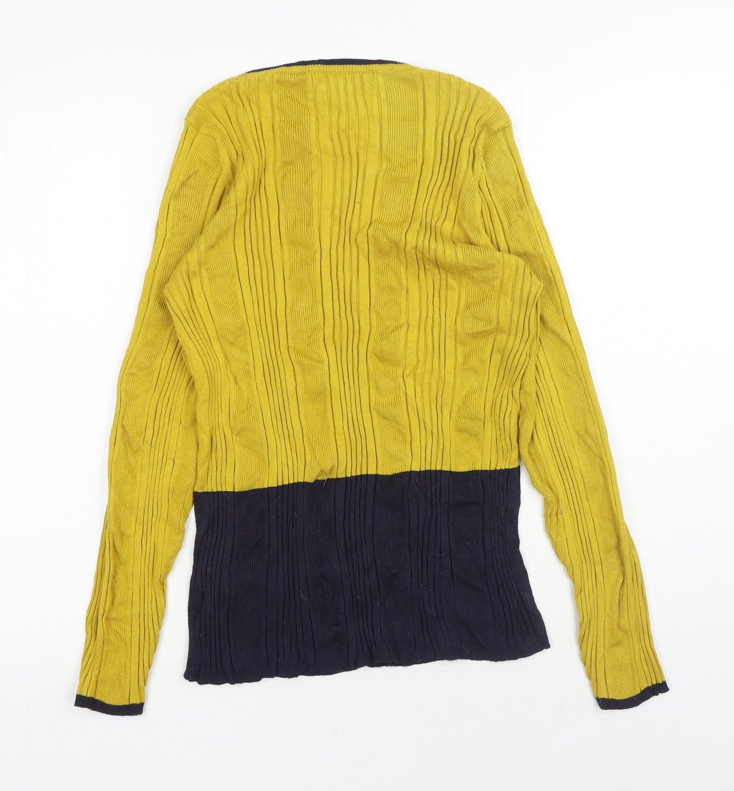 Marks and Spencer Womens Yellow Boat Neck Viscose Pullover Jumper Size 20
