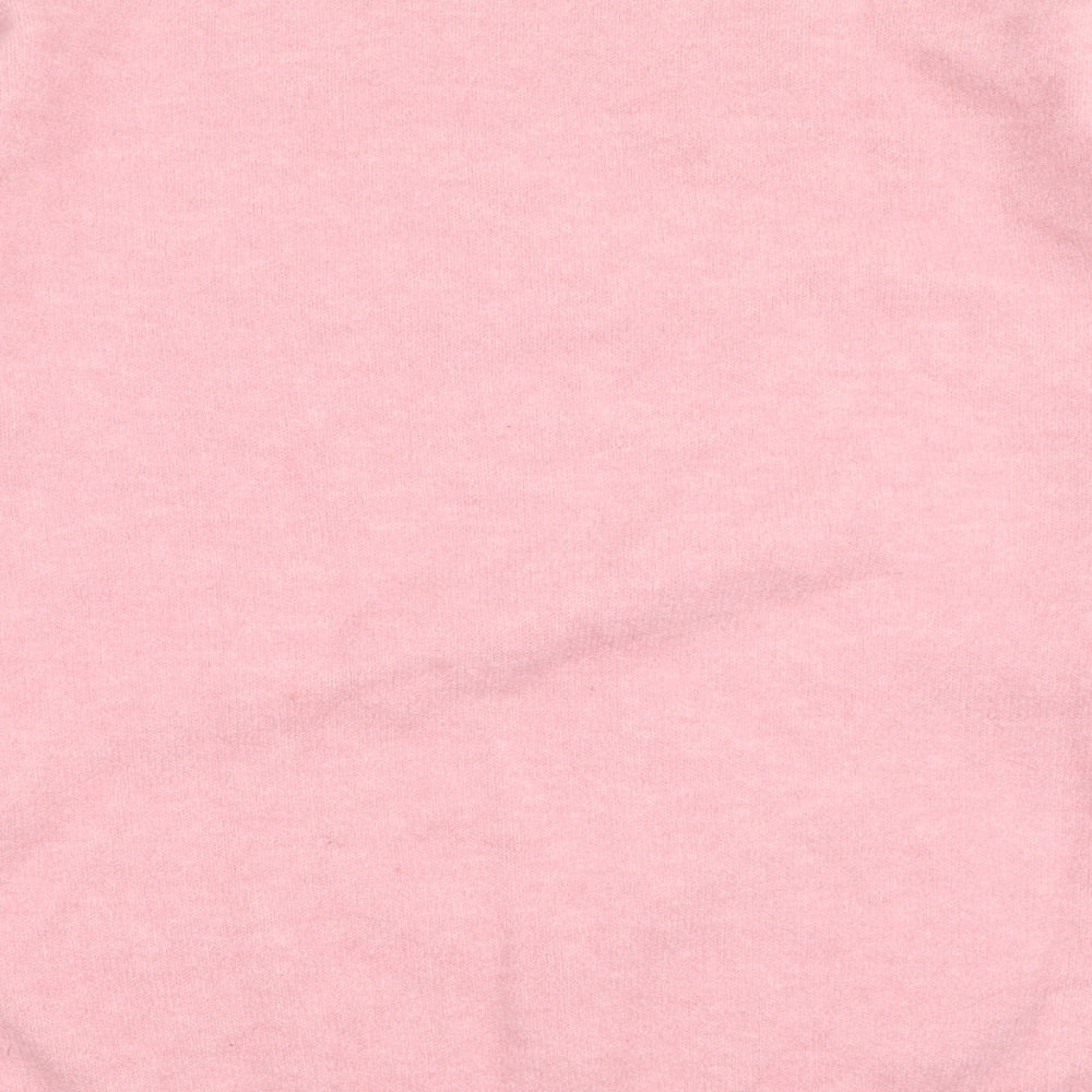 Zara Womens Pink Crew Neck Acrylic Pullover Jumper Size S