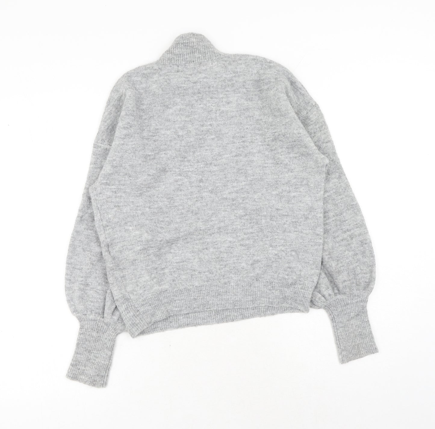 VERO MODA Womens Grey High Neck Polyester Pullover Jumper Size XS