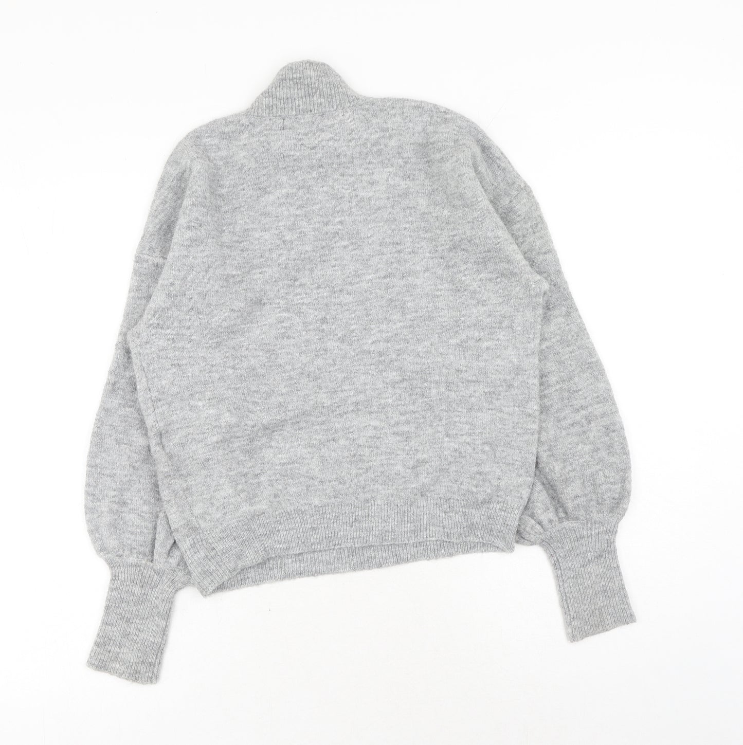 VERO MODA Womens Grey High Neck Polyester Pullover Jumper Size XS
