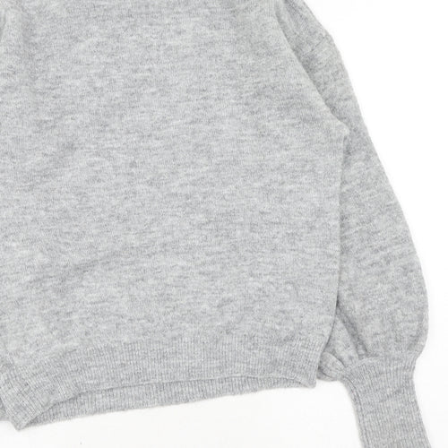 VERO MODA Womens Grey High Neck Polyester Pullover Jumper Size XS
