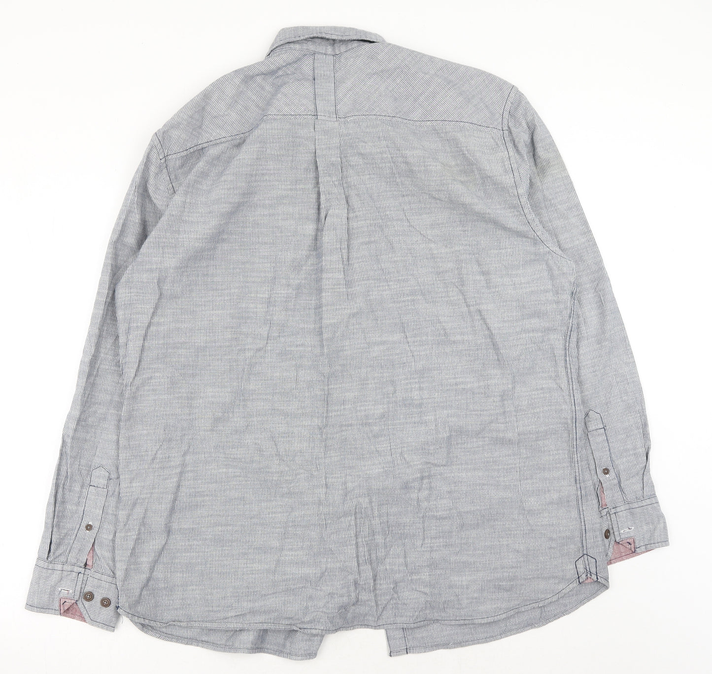 MANTARAY PRODUCTS Mens Grey Cotton Button-Up Size XL Collared Button