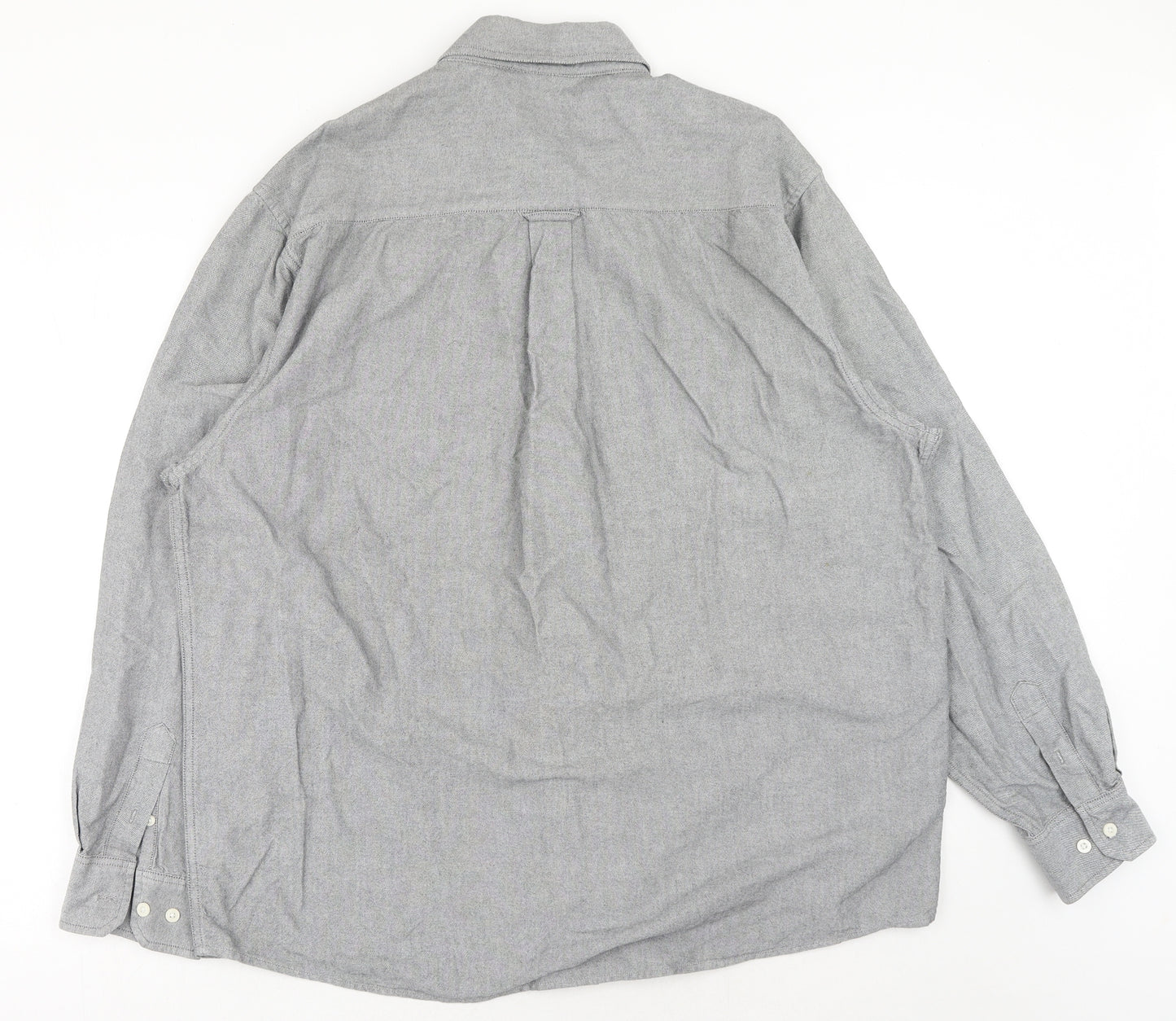 Lee Cooper Mens Grey Cotton Dress Shirt Size XL Collared Button