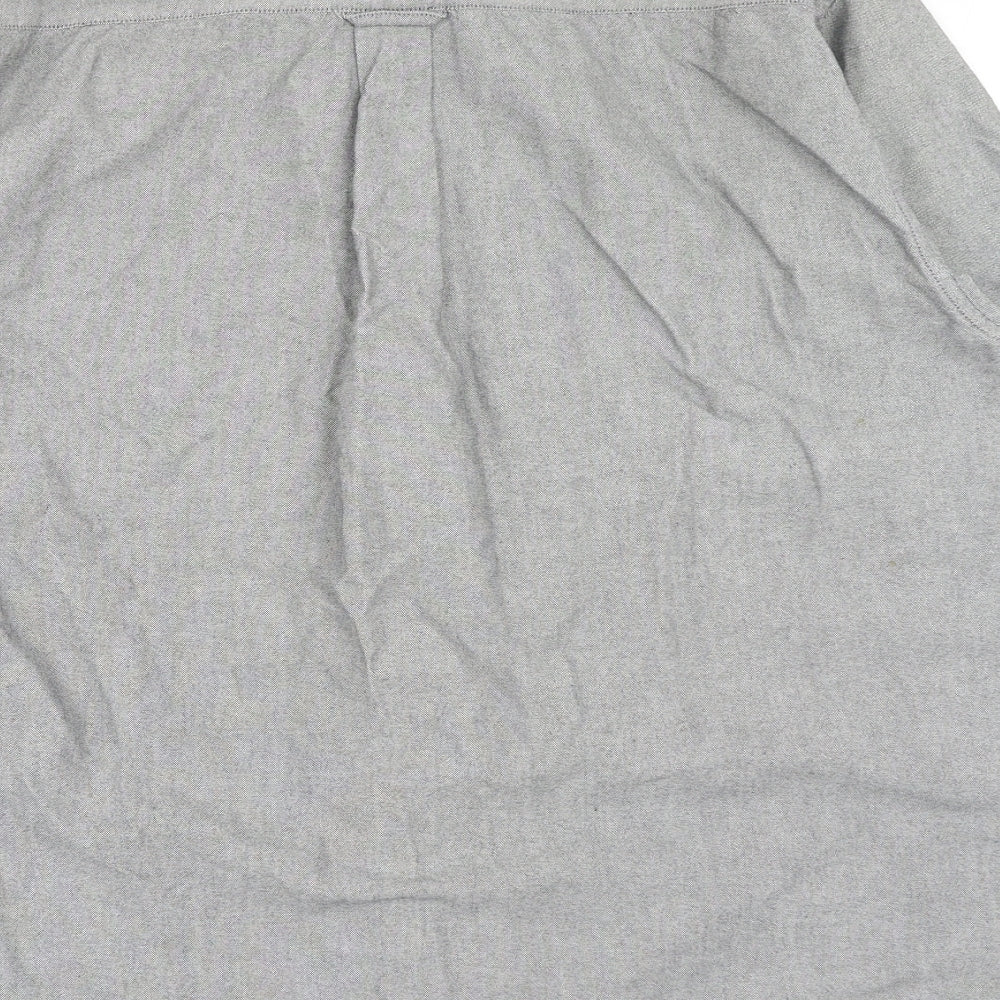 Lee Cooper Mens Grey Cotton Dress Shirt Size XL Collared Button