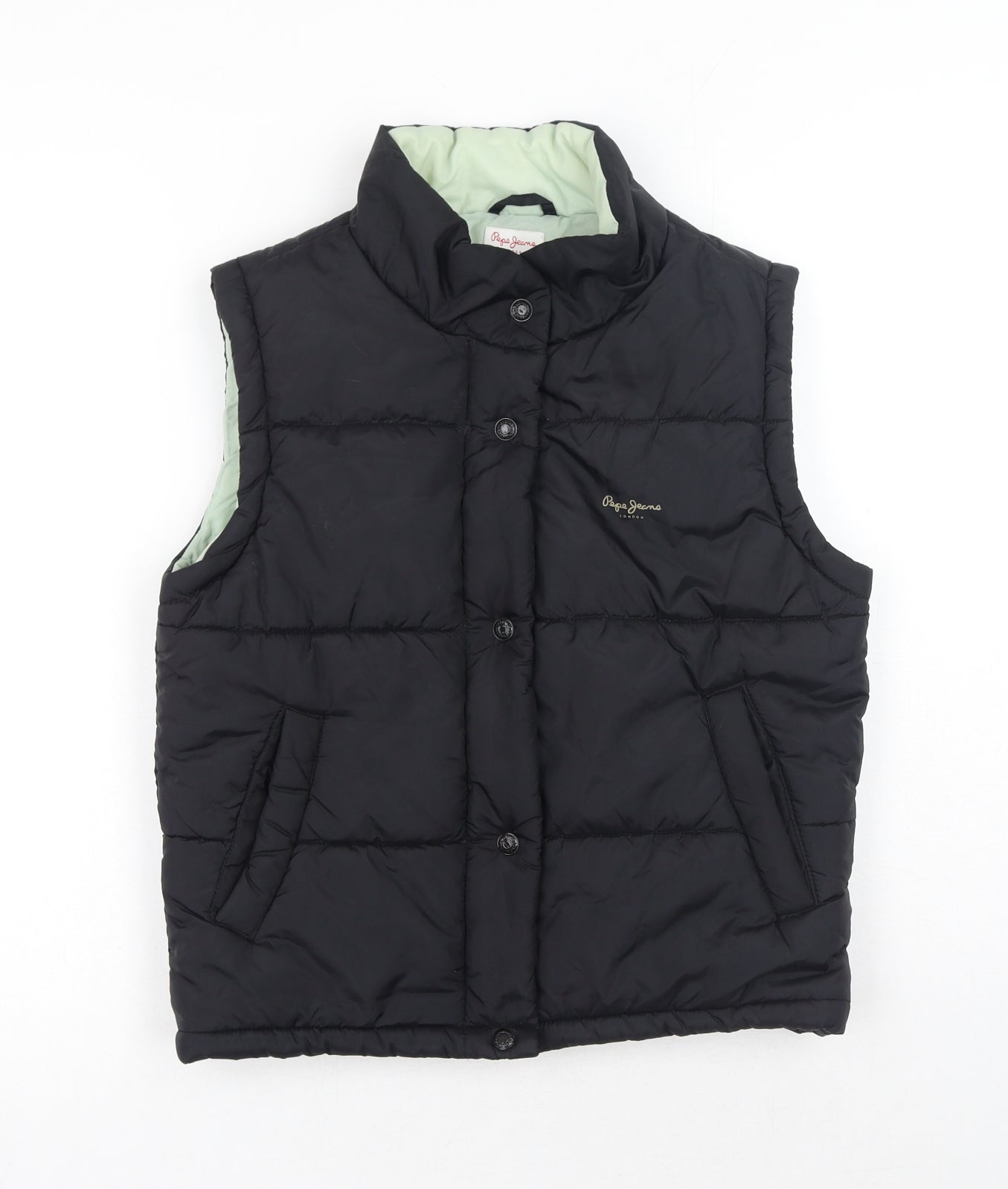 Pepe Jeans Womens Black Gilet Jacket Size M Zip