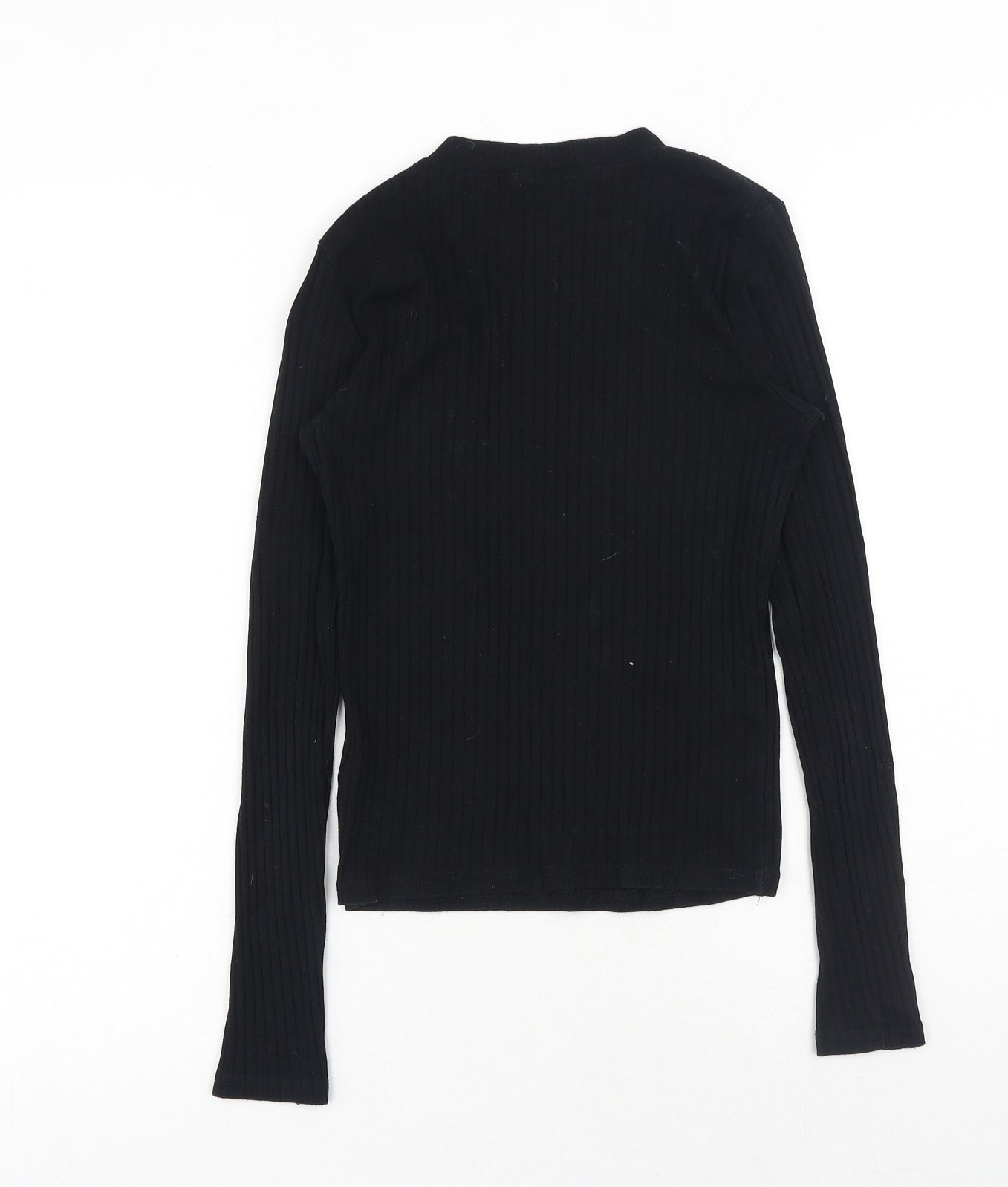 River Island Womens Black Polyester Basic T-Shirt Size 8 Round Neck