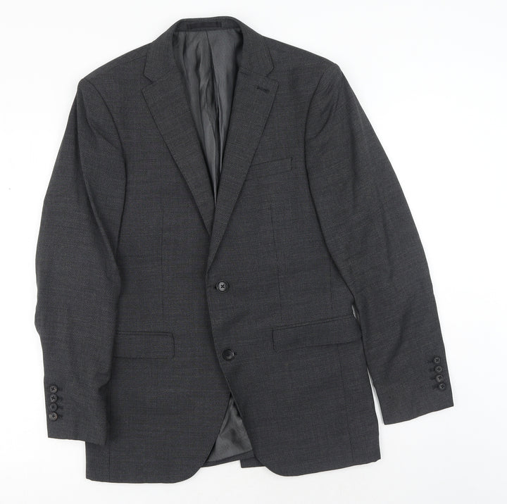 NEXT Mens Grey Polyester Jacket Blazer Size 38 Regular