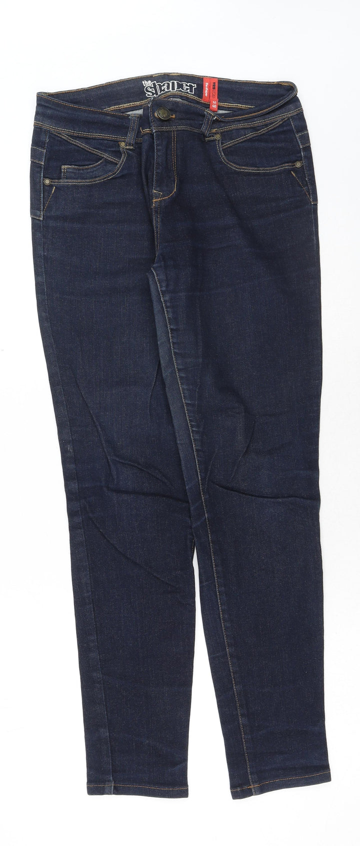 YesYes Womens Blue Cotton Skinny Jeans Size 12 Regular Button