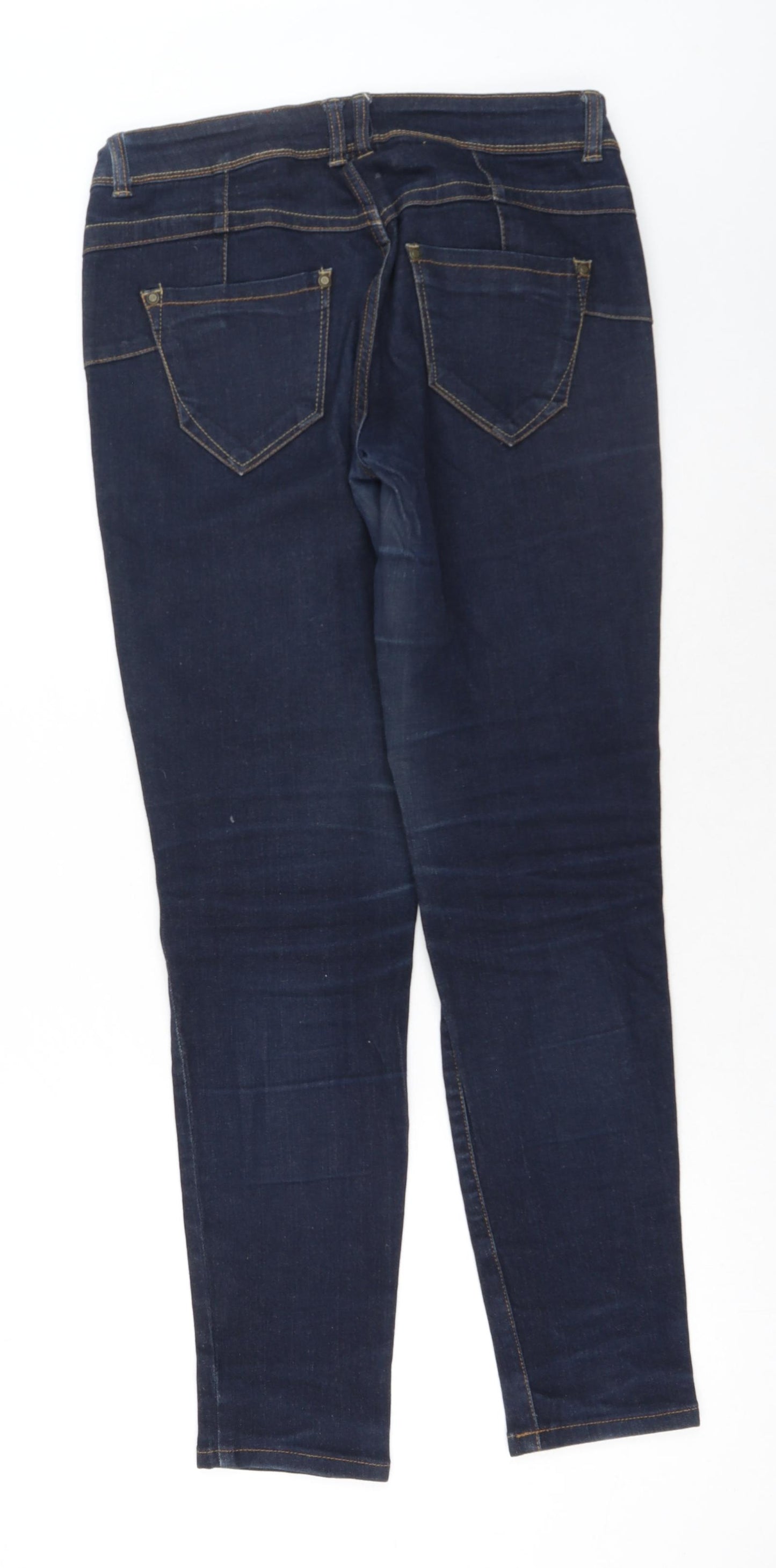 YesYes Womens Blue Cotton Skinny Jeans Size 12 Regular Button