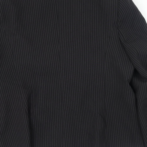 Papaya Womens Black Striped Polyester Jacket Blazer Size 16