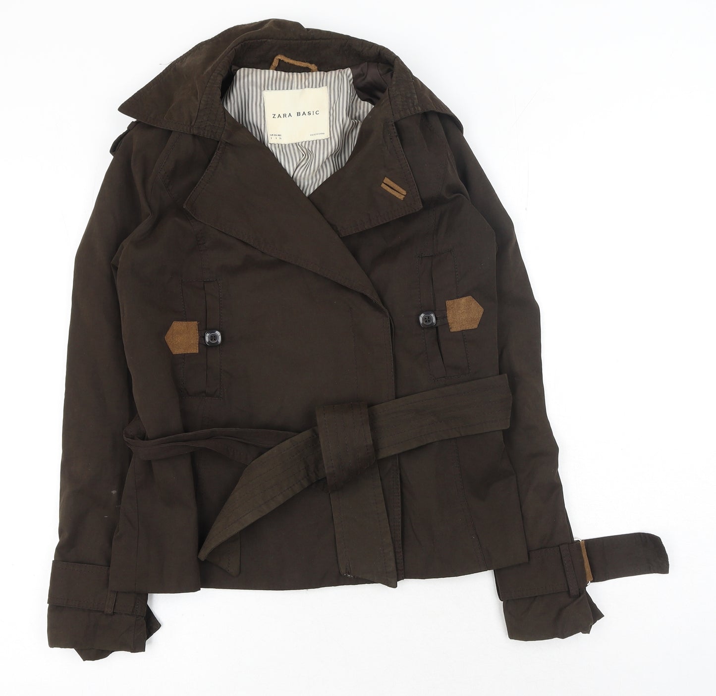 Zara Womens Brown Jacket Size S Tie