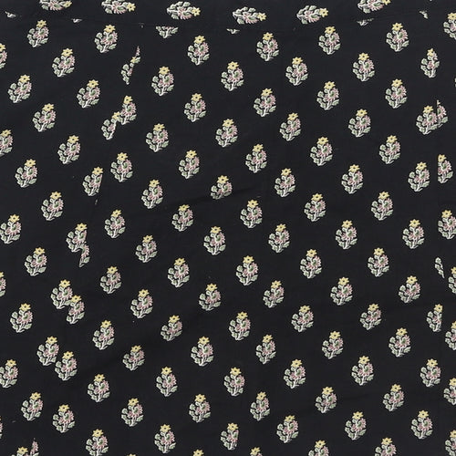 Staring at Stars Womens Black Floral Polyester Mini Skirt Size S Button