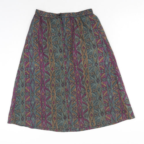 Hyphen Womens Multicoloured Geometric Acrylic Straight & Pencil Skirt Size 14 Zip