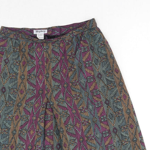 Hyphen Womens Multicoloured Geometric Acrylic Straight & Pencil Skirt Size 14 Zip