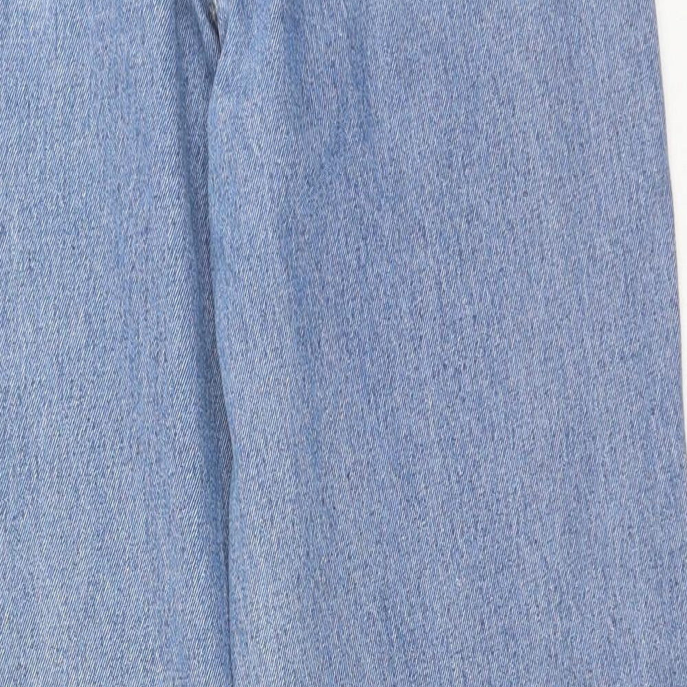 H&M Womens Blue Cotton Straight Jeans Size 10 Regular Button
