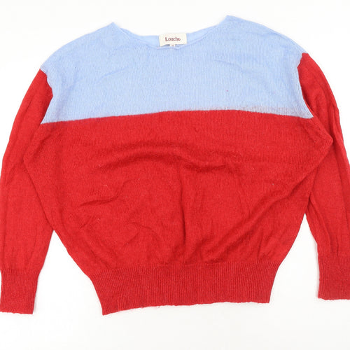 Louche Womens Red Round Neck Acrylic Pullover Jumper Size L